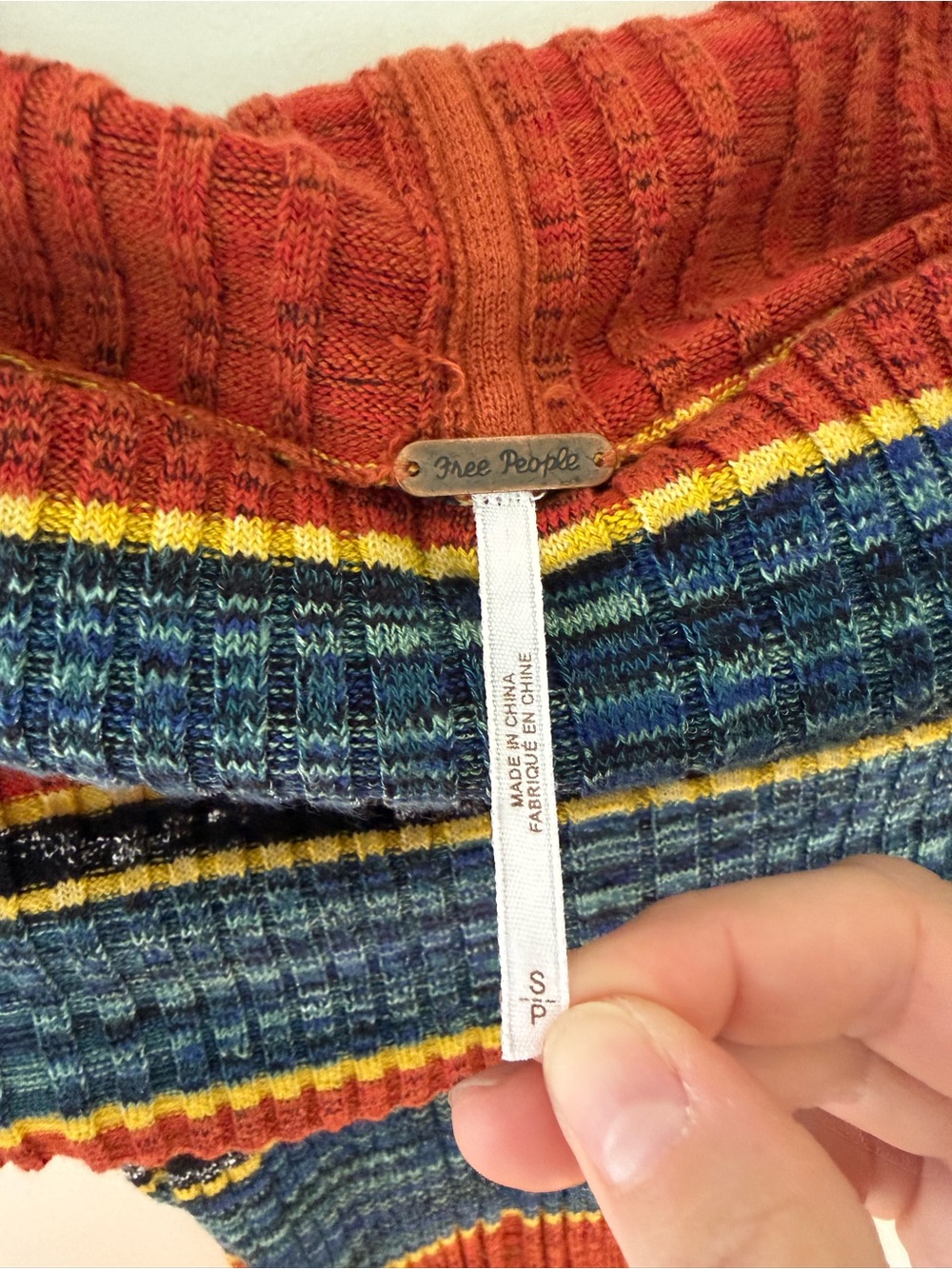 Free People Striped Off-Shoulder Ribbed Top - Picture 3 of 5